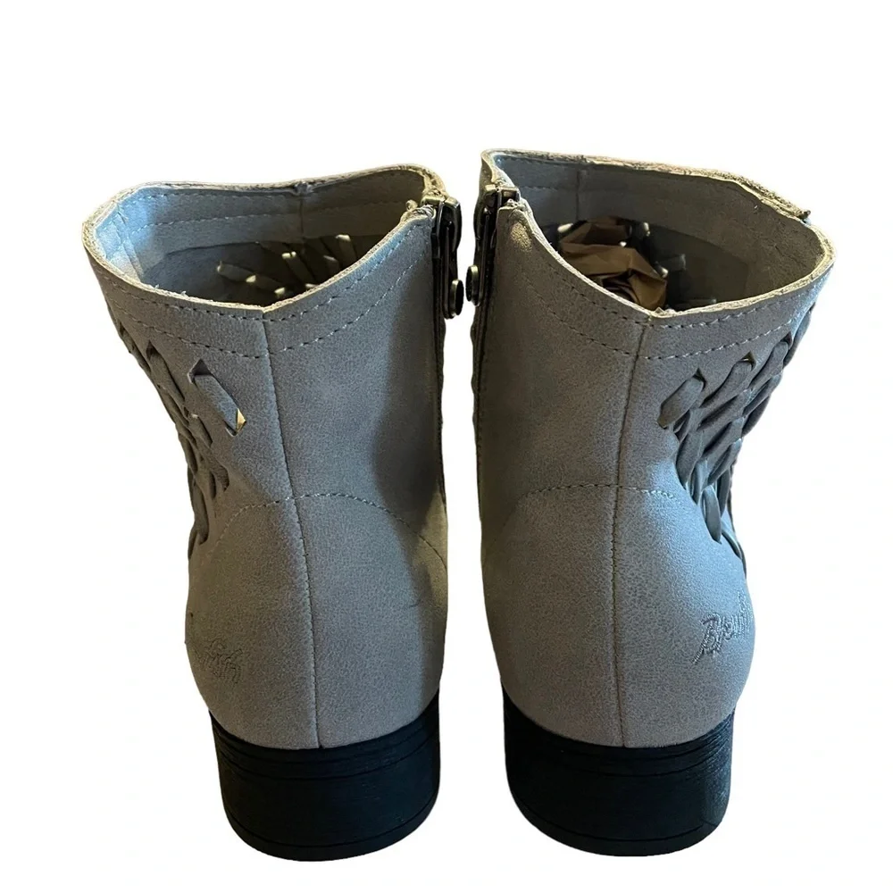 Blowfish Grey Ankle Booties w/Weave Detail & Side Zipper - Sz 6 - Picture 6 of 11